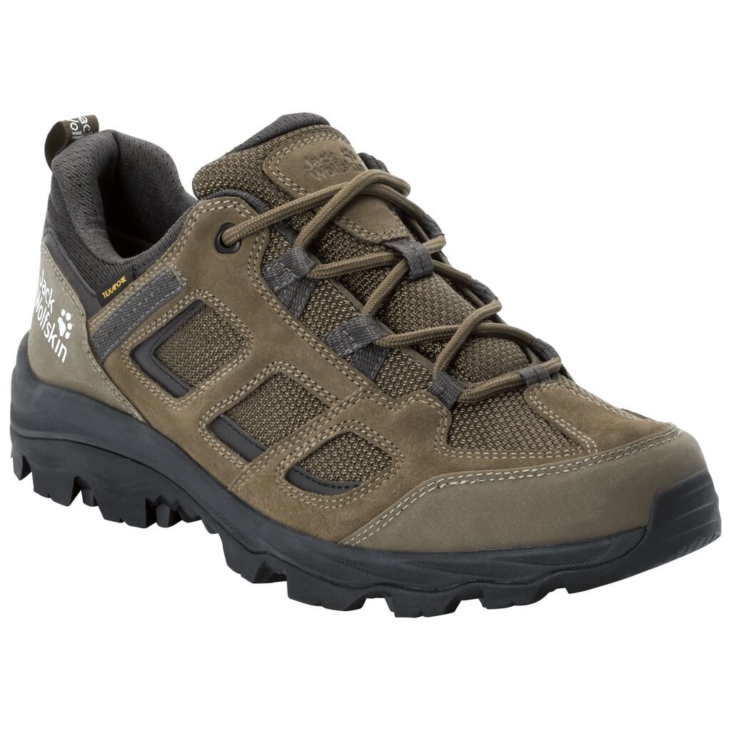 Jack Wolfskin VOJO 3 TEXAPORE LOW Férfi Túracipő Khaki/Fekete - TBXEMD-518